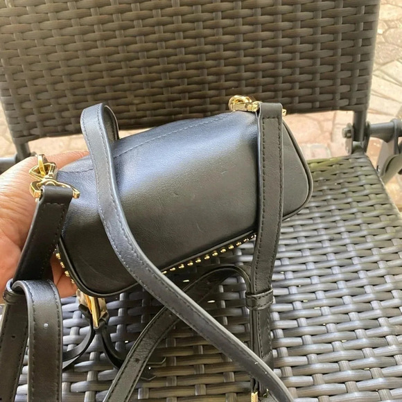 Rhea Medium Rose Studded Leather Backpack - Picture 7 of 11